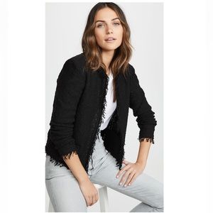 IRO Shavani Fringe Blazer Jacket in Black, Size 38